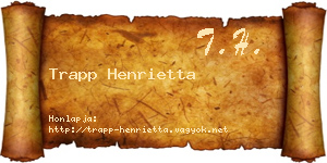 Trapp Henrietta névjegykártya